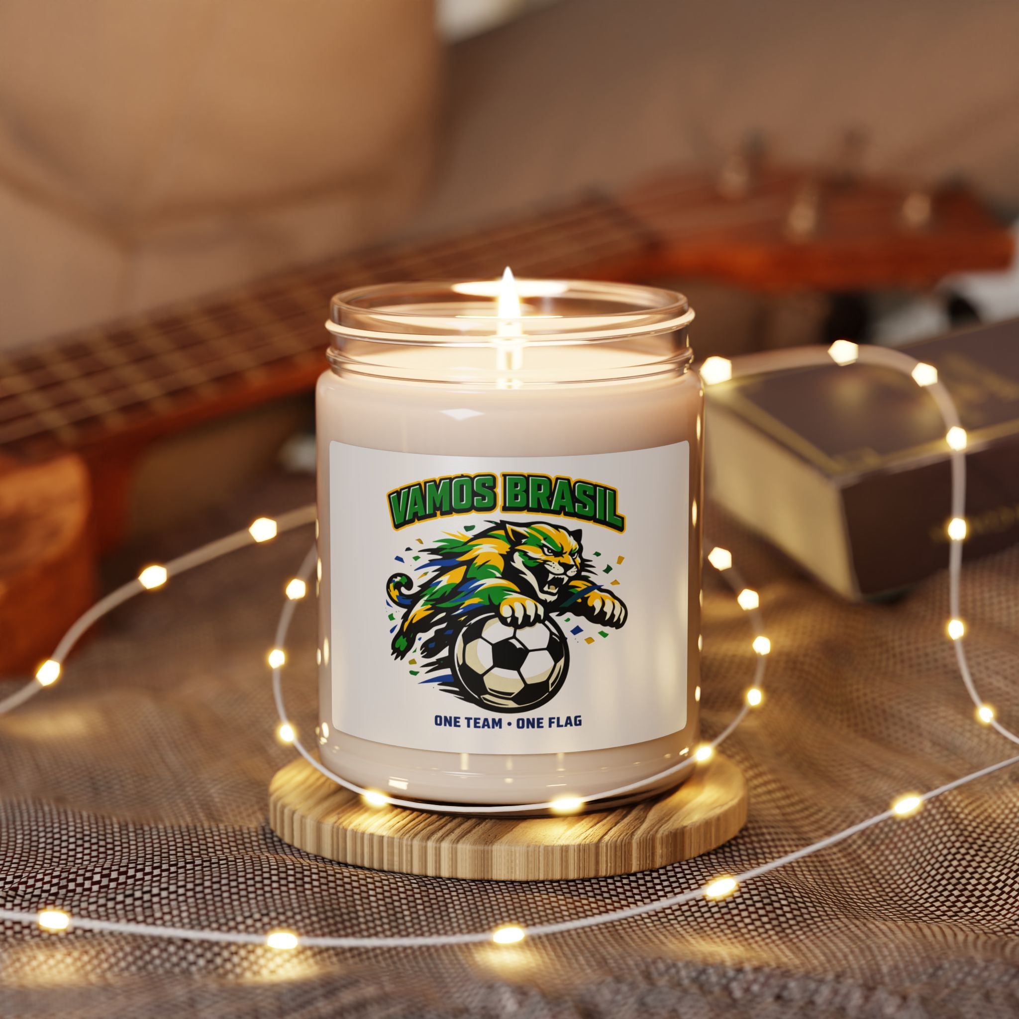 Vamos Brasil Soccer Candle