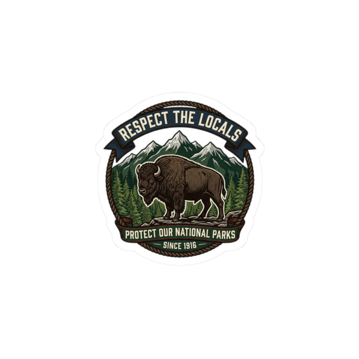 Respect the Locals Buffalo Badge Sticker