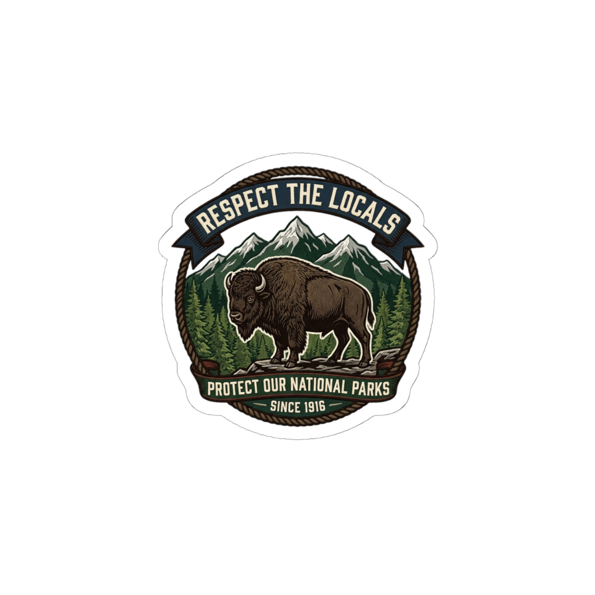 Respect the Locals Buffalo Badge Sticker
