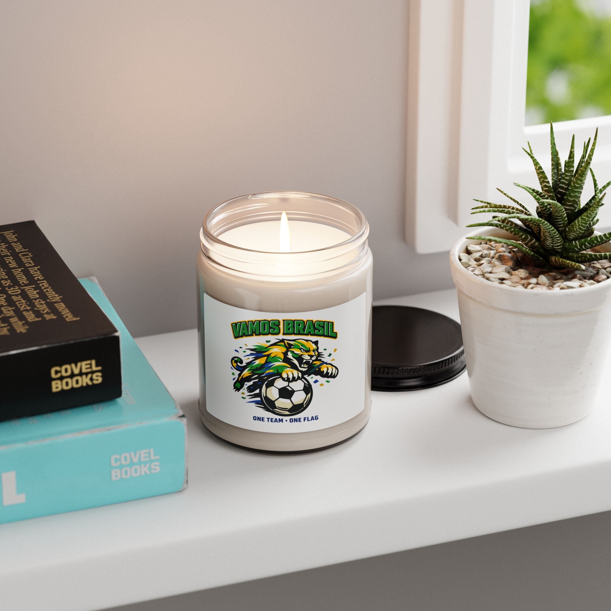 Vamos Brasil Soccer Candle