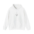 Minimal Crescent Moon Hoodie — Celestial Line Art Chest Design