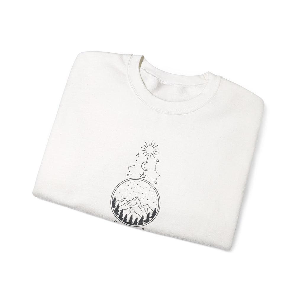 Crewneck Sweatshirt — Minimal Forest Moonline Graphic